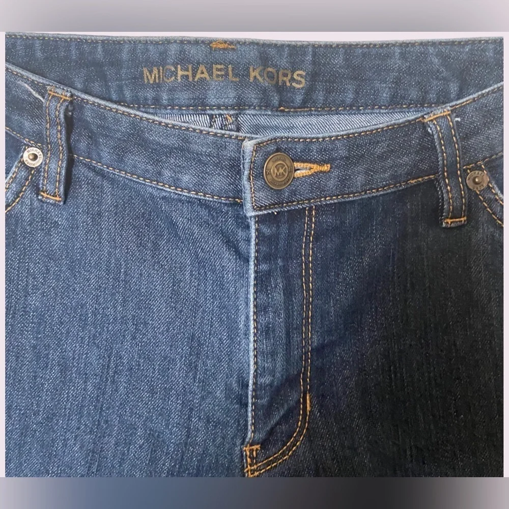 Michael Kors Womens Stretch Flare Jeans Dark Wash